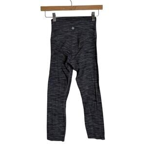 Lululemon Align High Rise‎ Cropped Leggings 21 in Heathered Black Womens 2